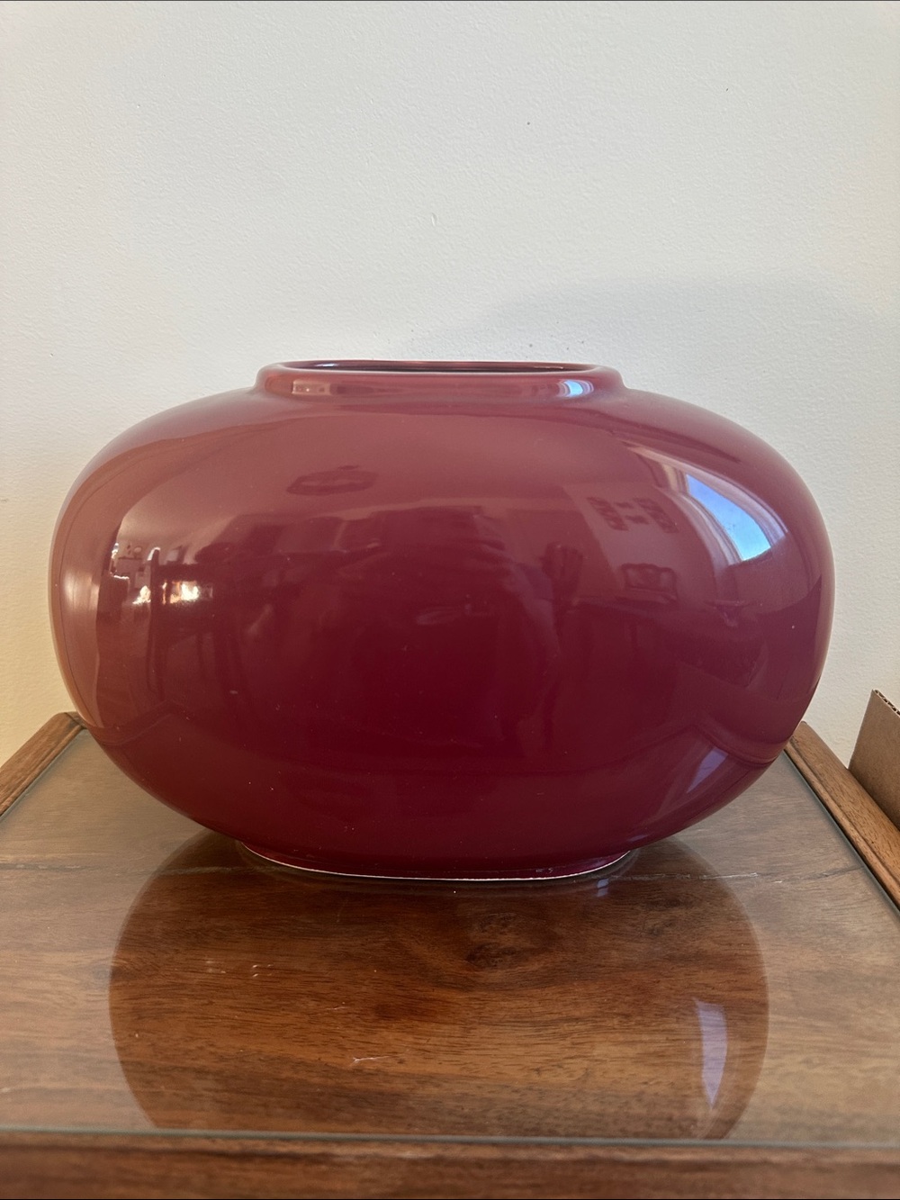Vintage Shrednick  Maroon Glass Vase - Home Accents